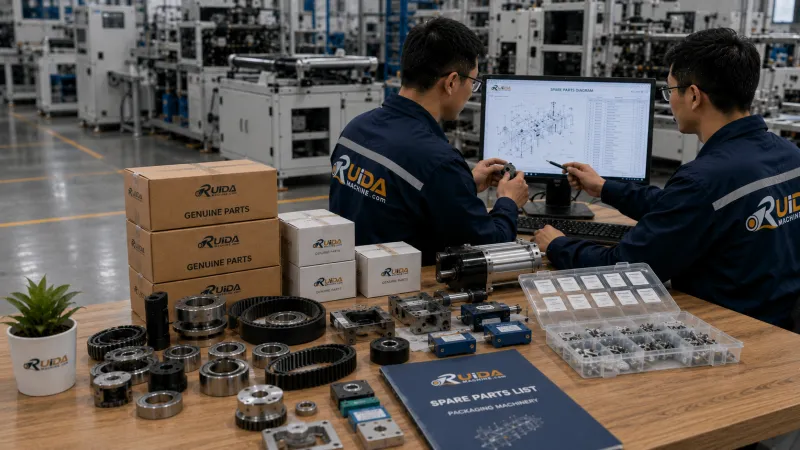 Spare parts support for packaging machinery