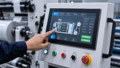 Touch screen control panel for label slitting rewinding machine