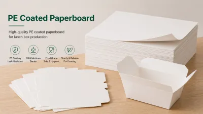 PE coated paperboard for lunch box production