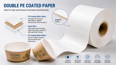 Double PE coated paper for food bowl manufacturing