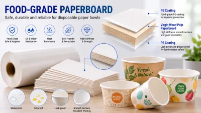 Food grade paperboard for disposable paper bowls