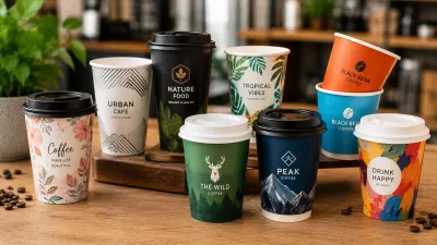 Custom printed beverage paper cups