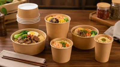 Paper noodle bowls for instant noodle packaging