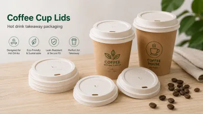Paper cup lids for coffee cups and hot drink packaging
