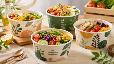 Paper salad bowls for healthy food packaging