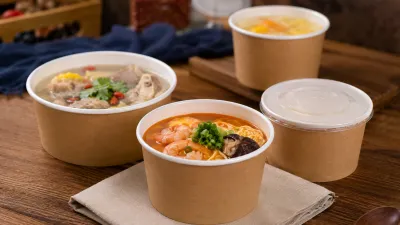 Disposable soup bowls produced by paper bowl machine