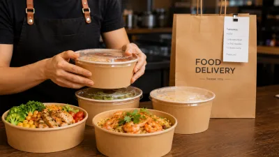 Paper bowls for restaurant takeaway packaging