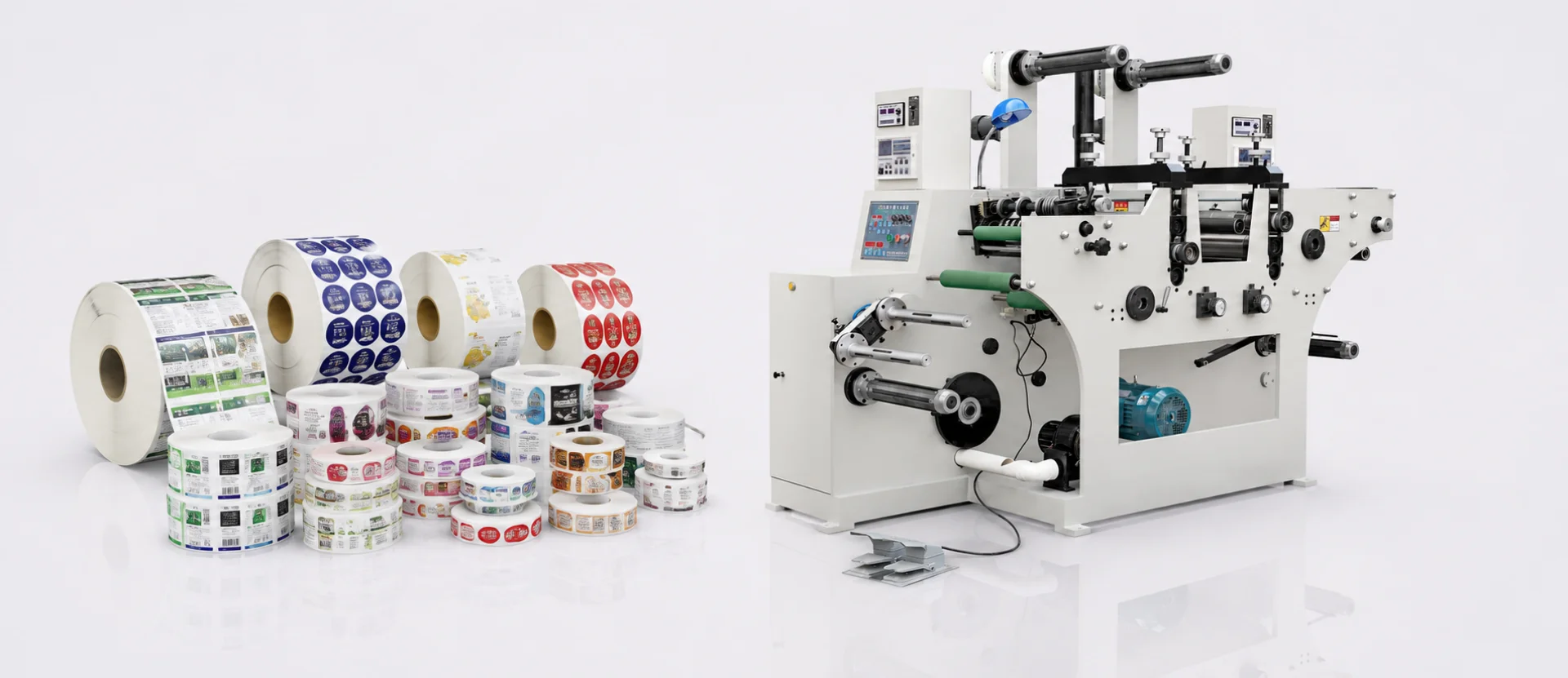Slitting rewinding machines for label roll finishing