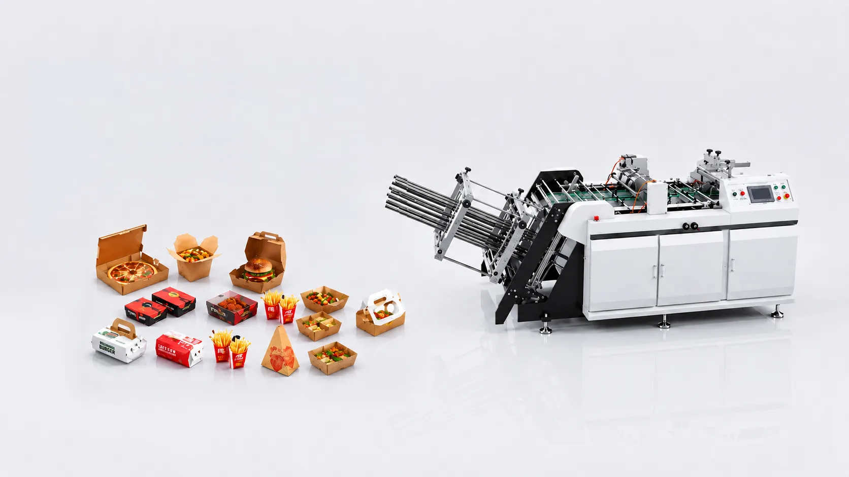 Lunch box machines for takeaway food packaging