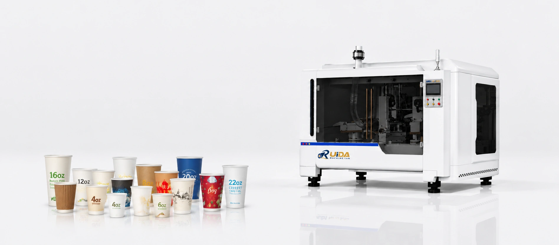 Paper cup machines for coffee cups and beverage packaging