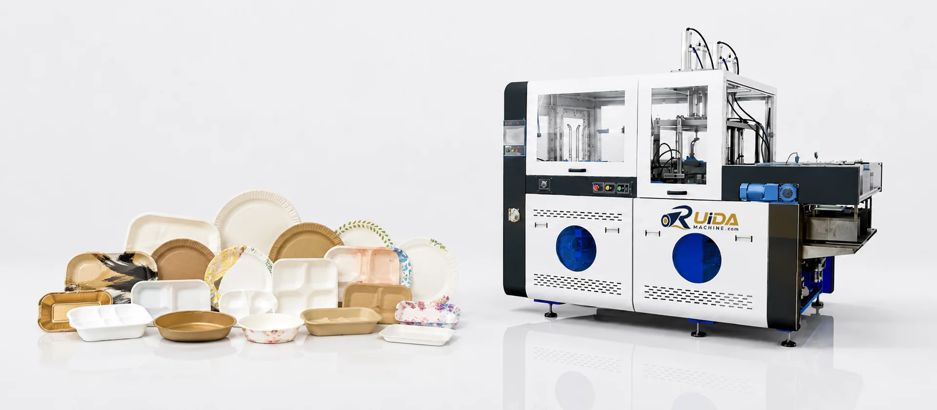Paper plate machines for food tray and disposable plate production