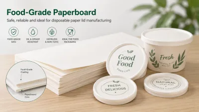 Food grade paperboard for disposable paper lid manufacturing