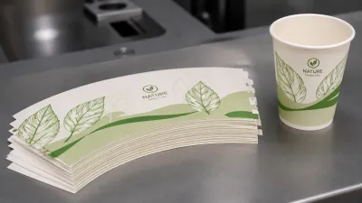 Printed paper cup fan blanks