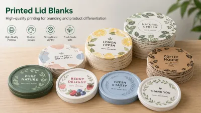 Printed paperboard blanks for branded paper lids